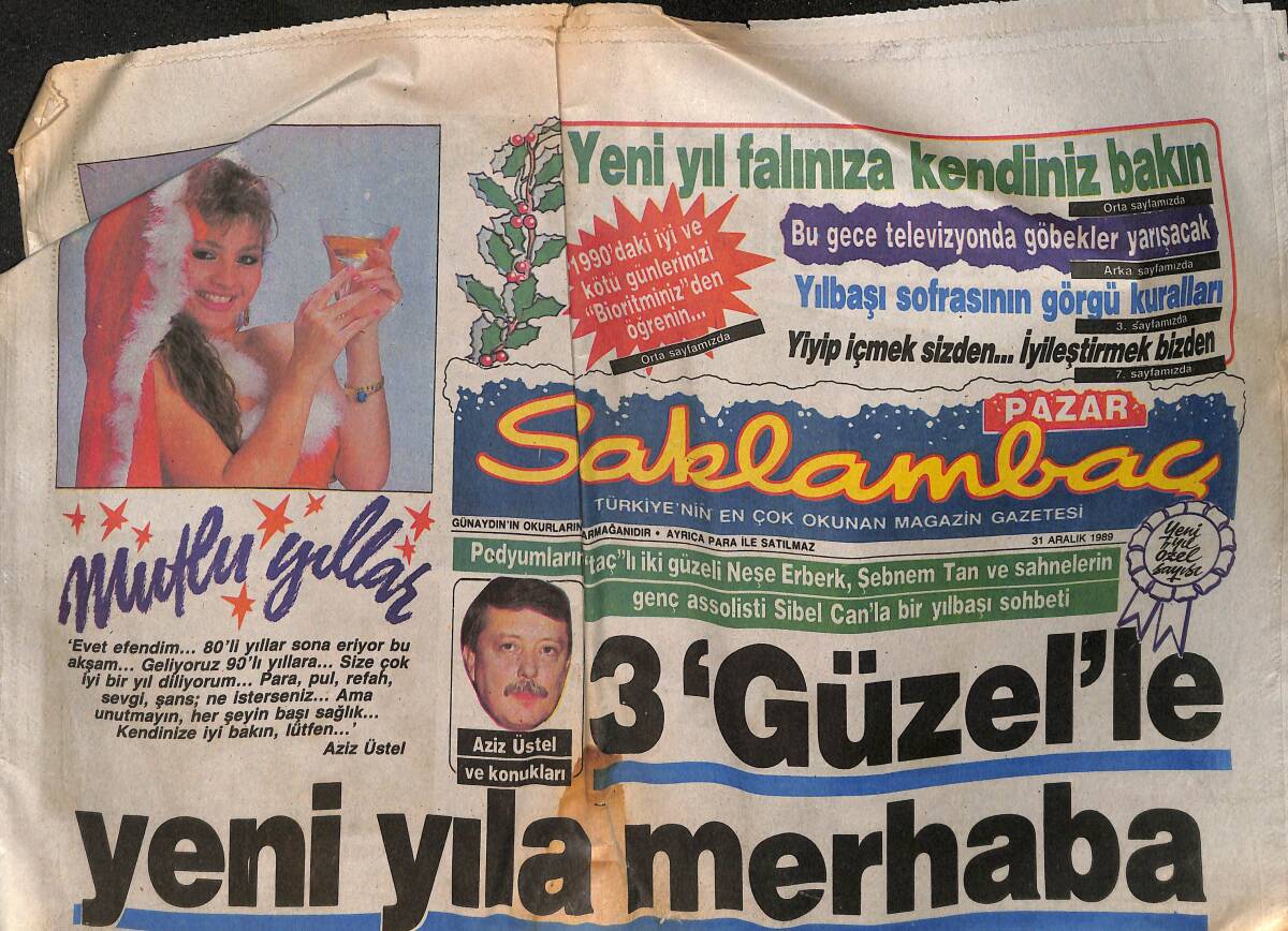 Günaydın Gazetesi Saklambaç Eki 31 Aralık 1989 - Aziz Üstel Ve Konukları GZ152914 - 1