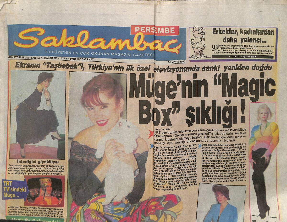 Günaydın Gazetesi Saklambaç Eki 31 Mayıs 1990 - Ferdi Tayfur'dan Bir Leyla Daha - Türkiye'nin İlk Helikopter Hostesleri GZ152334 - 1