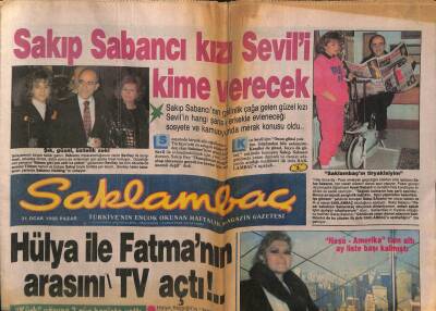 Günaydın Gazetesi Saklambaç Eki 31 Ocak 1988 - Hülya Koçyiğit İle Fatma Girikin Arasını TV Açtı GZ63474 - 1