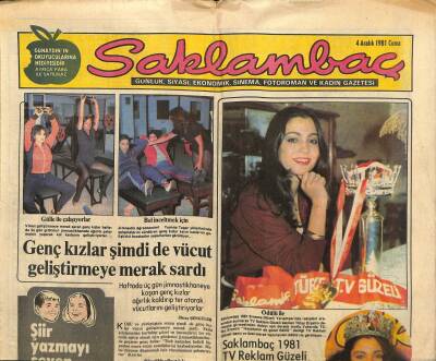 Günaydın Gazetesi Saklambaç Eki 4 Aralık 1981 - Saklambaç 1981 TV Reklam Güzeli Tülay Erçetin GZ94173 - 1