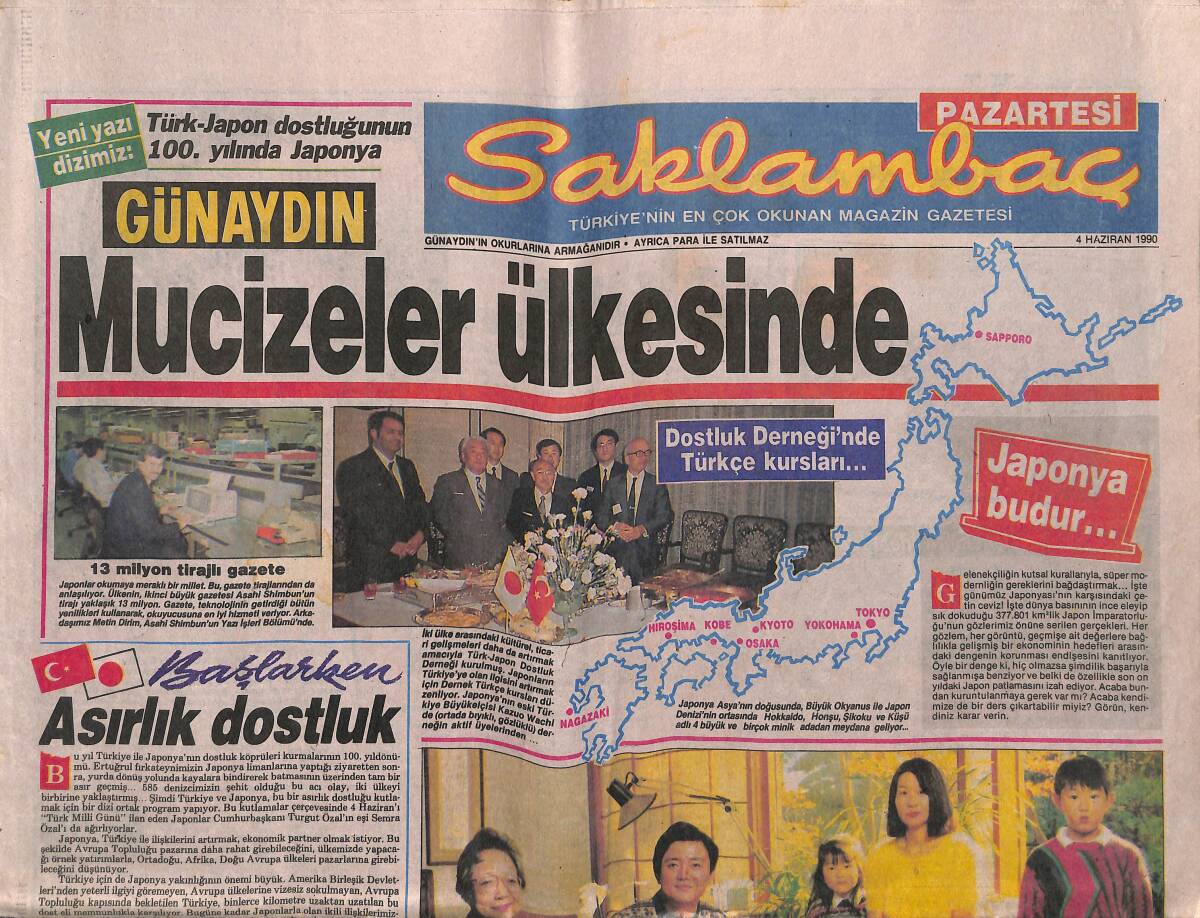 Günaydın Gazetesi Saklambaç Eki 4 Haziran 1990 - Mahmut Tuncer'in Samimi İtirafı - Fulya'nın Gözü Yükseklerde... GZ142012 - 1