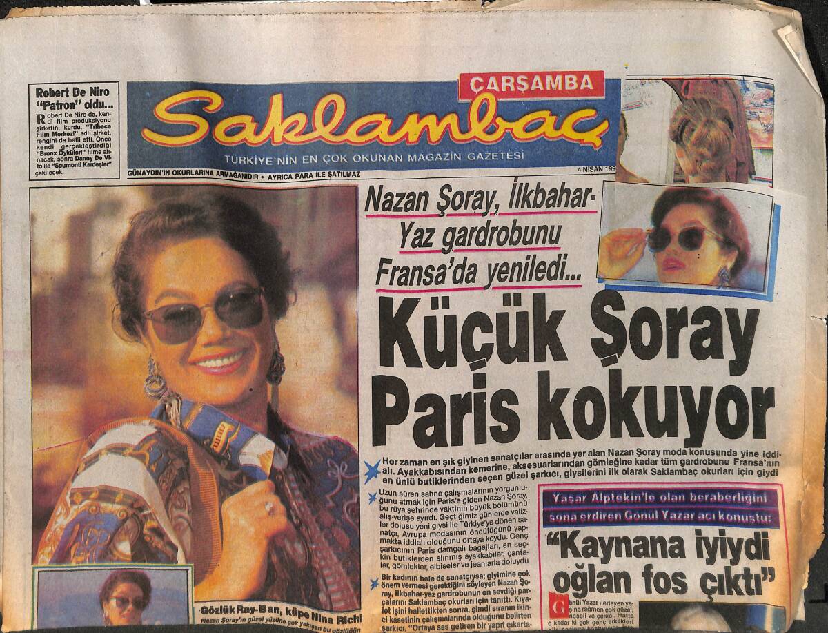 Günaydın Gazetesi Saklambaç Eki 4 Nisan 1990 - Nazan Şoray Paris Kokuyor - Arzu Ece Yedigün Dedi GZ152851 - 1