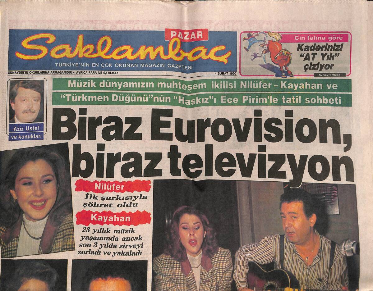 Günaydın Gazetesi Saklambaç Eki 4 Şubat 1990 - Biraz Eurovision, Biraz Televizyon - Yaşar Alptekin'in Güzellik Operasyonu GZ142505 - 1