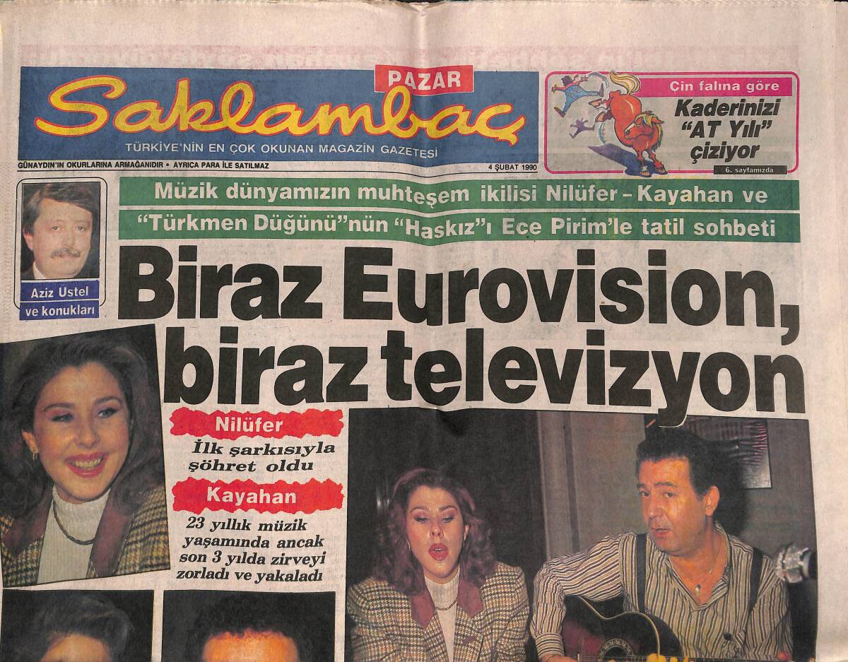 Günaydın Gazetesi Saklambaç Eki 4 Şubat 1990 - Biraz Eurovision, Biraz Televizyon - Yaşar Alptekin'in Güzellik Operasyonu GZ142505 - 1