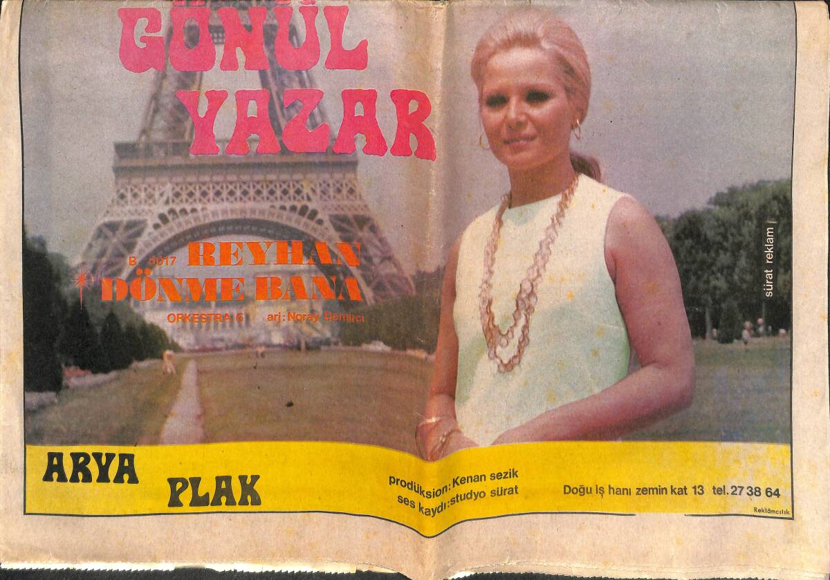 Günaydın Gazetesi Saklambaç Eki 5 Ağustos 1969 - Yıldız Tezcan İçin Silahlar Konuştu... - Arya Plak Gönül Yazar Afişi GZ141993 - 2