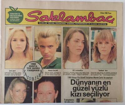 Günaydın Gazetesi Saklambaç Eki 5 Ekim 1980 - 1980 Dünya Yüz Güzeli Kızı Seçiliyor GZ28229 - 1