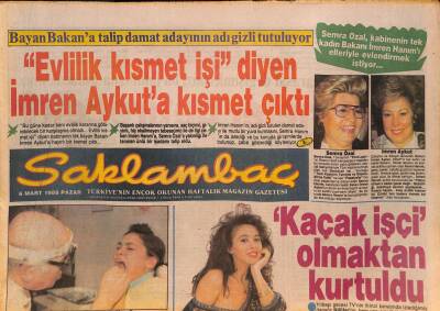 Günaydın Gazetesi Saklambaç Eki 6 Mart 1988 - Emraha İntihar Şantajı - Hülya Avşar , Buzlu Viski Kurbanı GZ126209 - 1