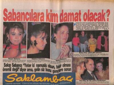 Günaydın Gazetesi Saklambaç Eki 7 Ağustos 1988 - Tarık Akan Dünya Güzeli Gelse Karımın Eline Su Dökemez GZ63449 - 2
