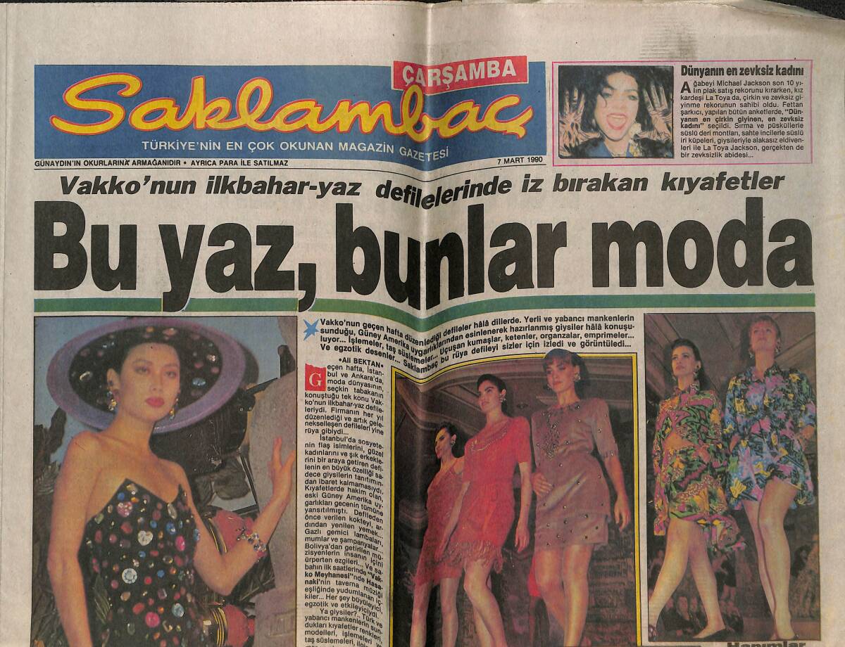 Günaydın Gazetesi Saklambaç Eki 7 Mart 1990 - Nil Ünal Form Tutuyor GZ141518 - 1