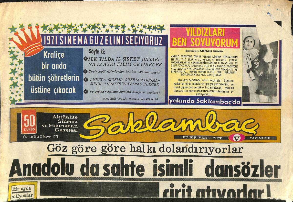 Günaydın Gazetesi Saklambaç Eki 8 Mayıs 1971 - Anita Ekberg Bir İspanyol İşadamı İle Nişanlandı GZ158048 - 1