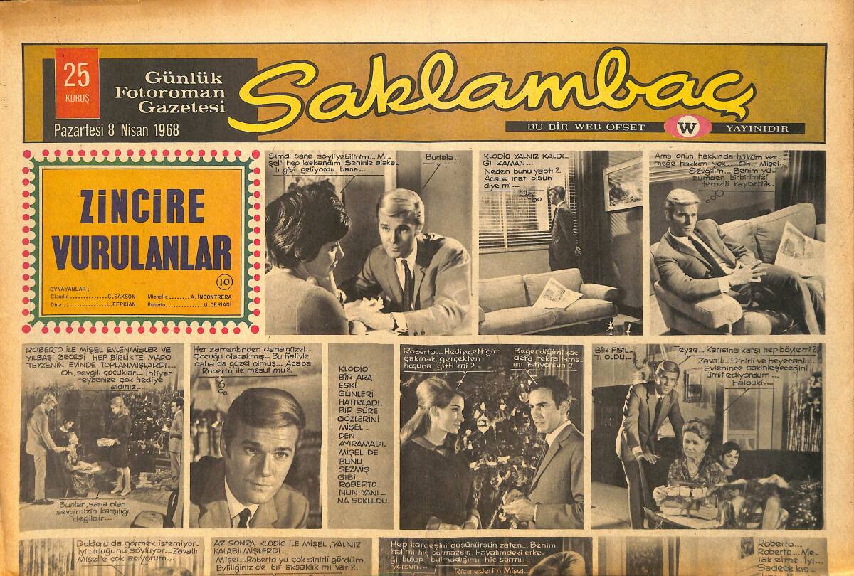 Günaydın Gazetesi Saklambaç Eki 8 Nisan 1968 - Zeki Müren Boyu Kadar Kupa Aldı GZ157624 - 1