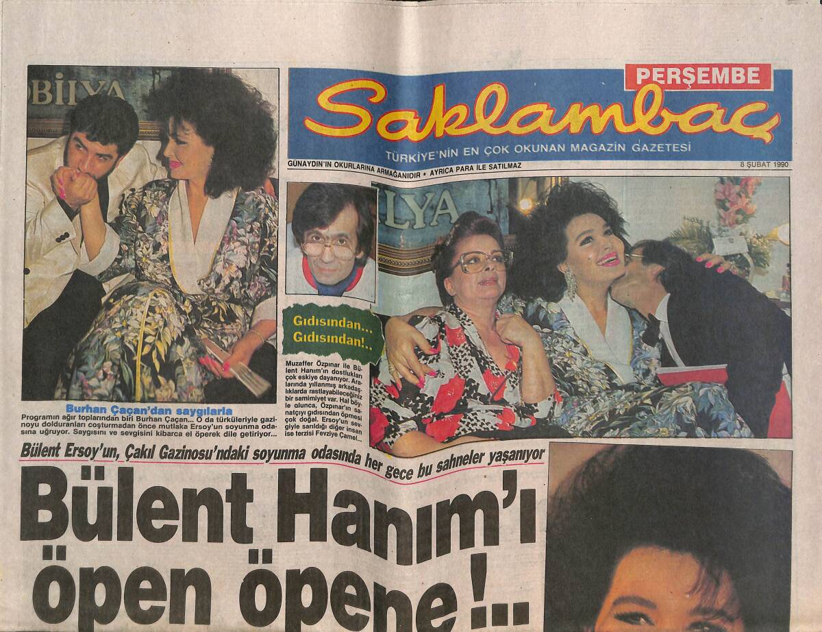 Günaydın Gazetesi Saklambaç Eki 8 Şubat 1990 - Bülent Ersoy'u Öpen Öpene! - Michael Jackson'un Portresi 5 Milyara Satıldı! GZ142260 - 1