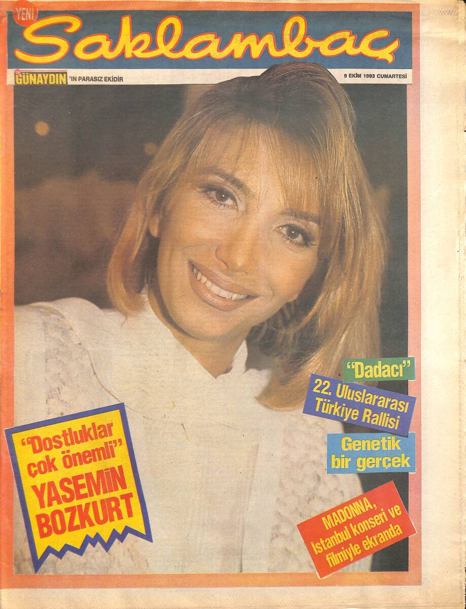Günaydın Gazetesi Saklambaç Eki 9 Ekim 1993 - Madonna , İstanbul Konseri Ve Filmiyle Ekranda - Moto Spor GZ155720 - 1