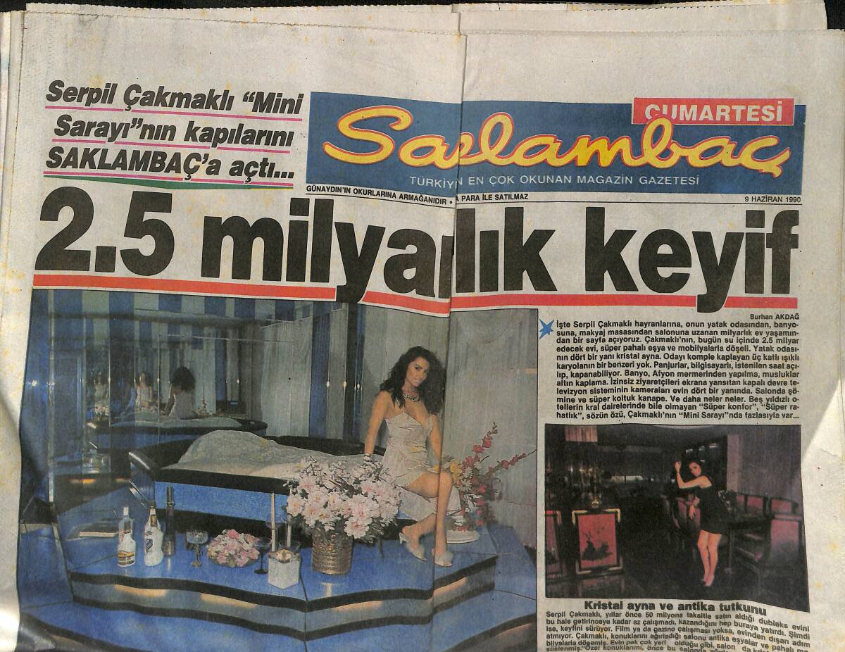 Günaydın Gazetesi Saklambaç Eki 9 Haziran 1990 - Serpil Çakmaklı '' Mini Sarayı''nın Kapılarını Saklambaç'a Açtı GZ152428 - 1