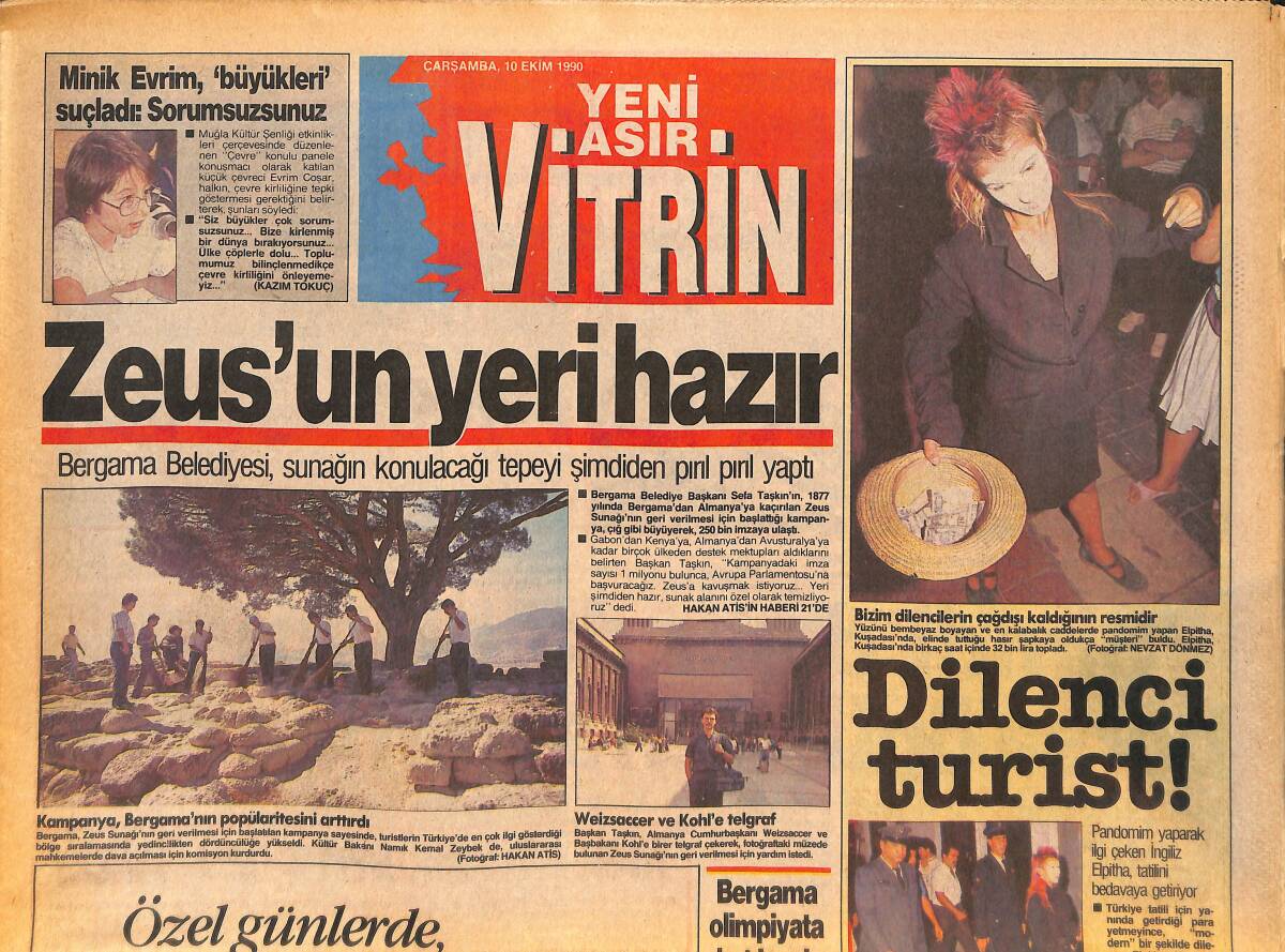 Yeni Asır Gazetesi Vitrin Eki 10 Ekim 1990 - Fenerbahçe Kaptanı Şu Anki Defanstan Utanıyorum - Saracoğlu Bağımsızlık İstiyor - 1