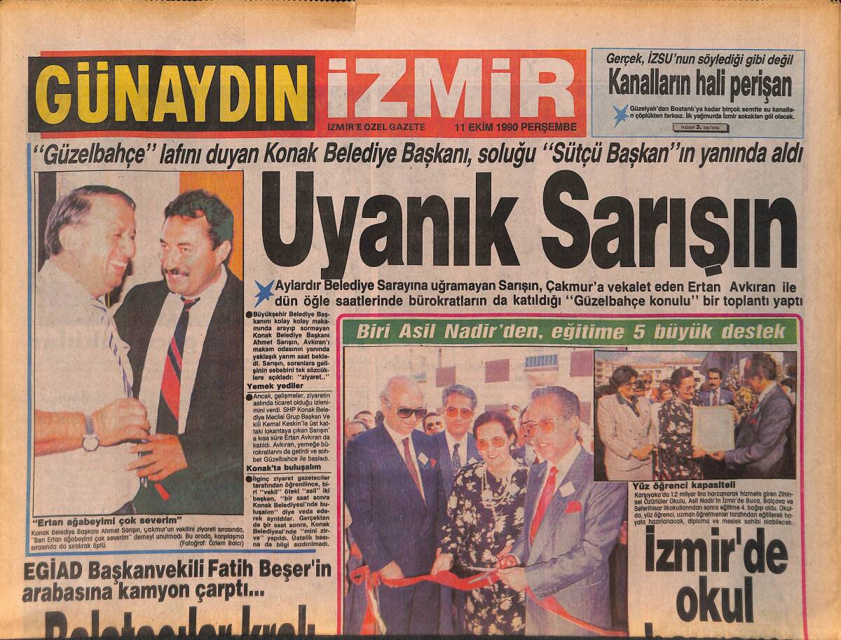 Günaydın İzmir Gazetesi 11 Ekim 1990 - Altay, Göztepe Maçı Rüya Gibiydi - Grevci İşçilere Sigara Yardımı Yapıldı GZ134789 - 1