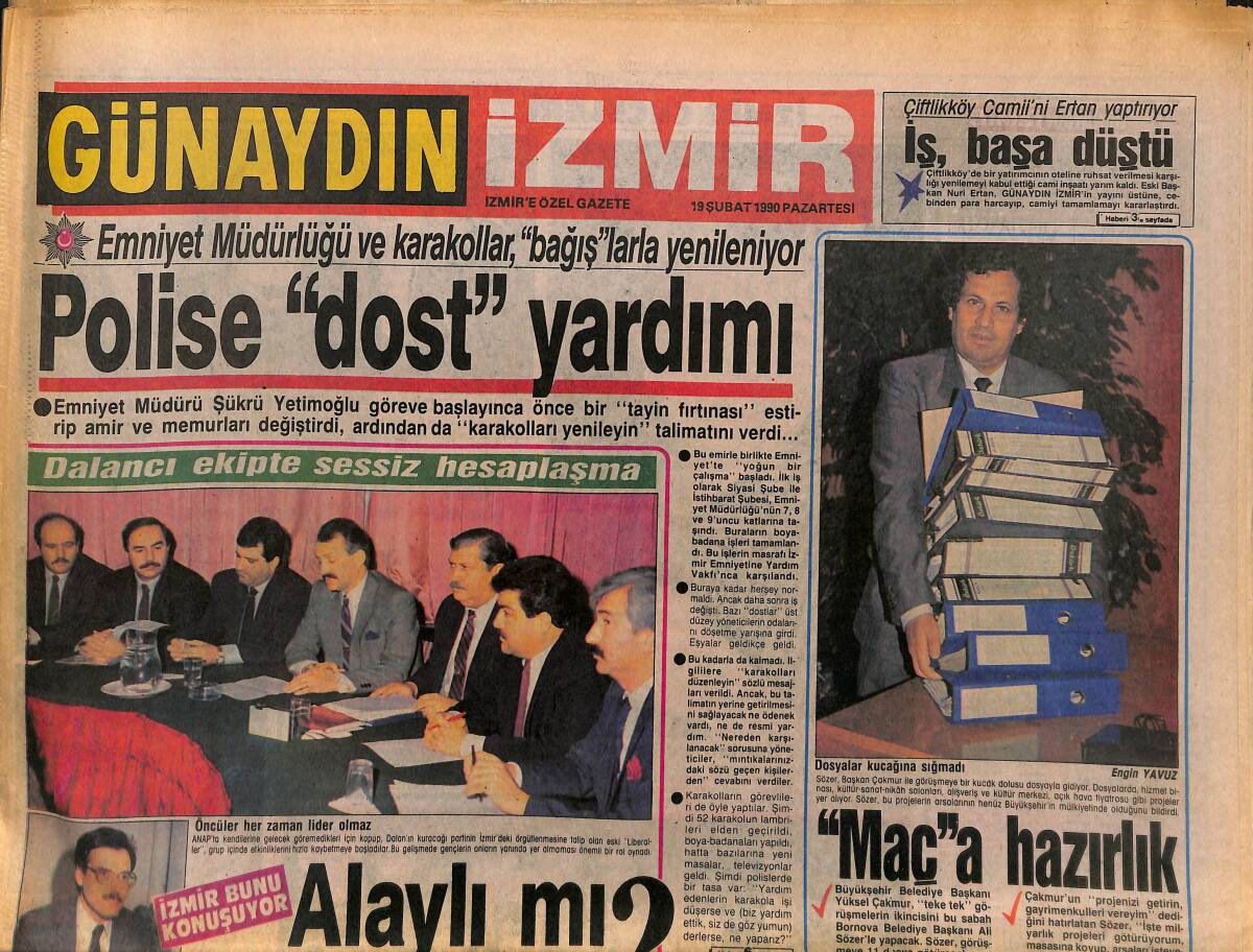 Günaydın İzmir Gazetesi 19 Şubat 1990 - Galatasaray'ın Ölüsü Kazandı - Lale Sidem'i Dostları Özlüyor GZ153660 - 1