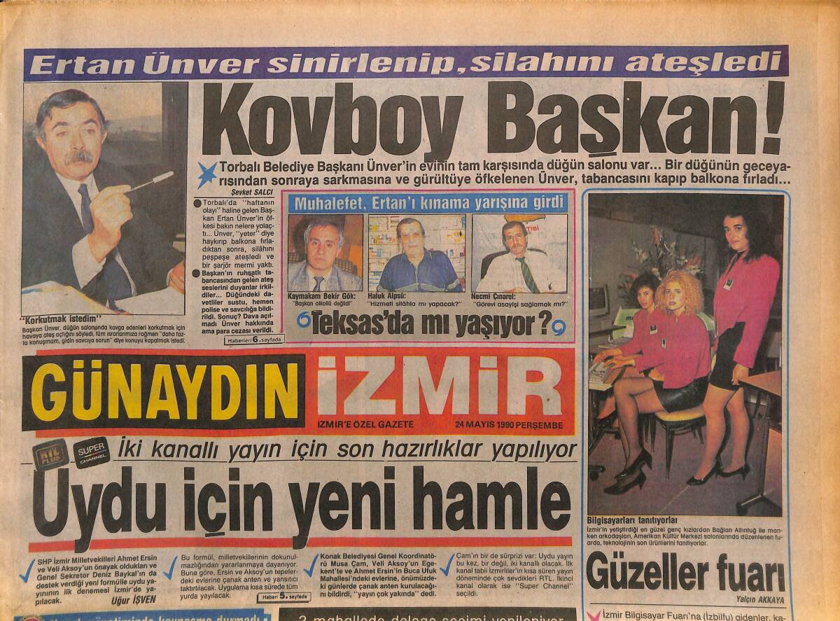 Günaydın İzmir Gazetesi 24 Mayıs 1990 - Zorlu'dan Altay'a Sahip Çıkmasını İstediler - Ertan Ünver Sinirlenip Silahını Ateşledi GZ153669 - 1