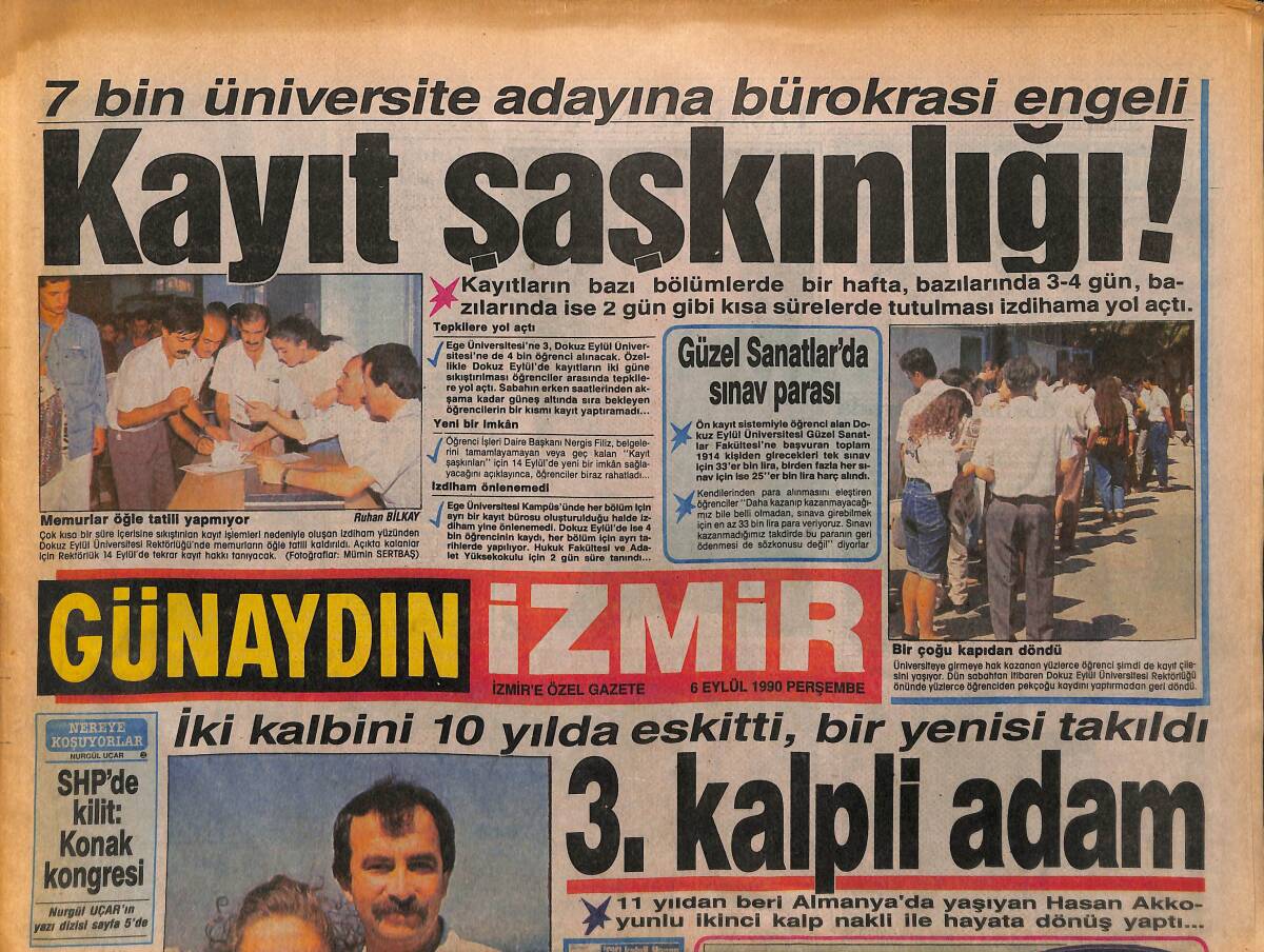 Günaydın İzmir Gazetesi 6 Eylül 1990 - İbrahim Tatlıses: Ben Silahı Böyle Kullanırım - Göztepe'ye Tatlı Prim: Sibel Barış GZ153674 - 1