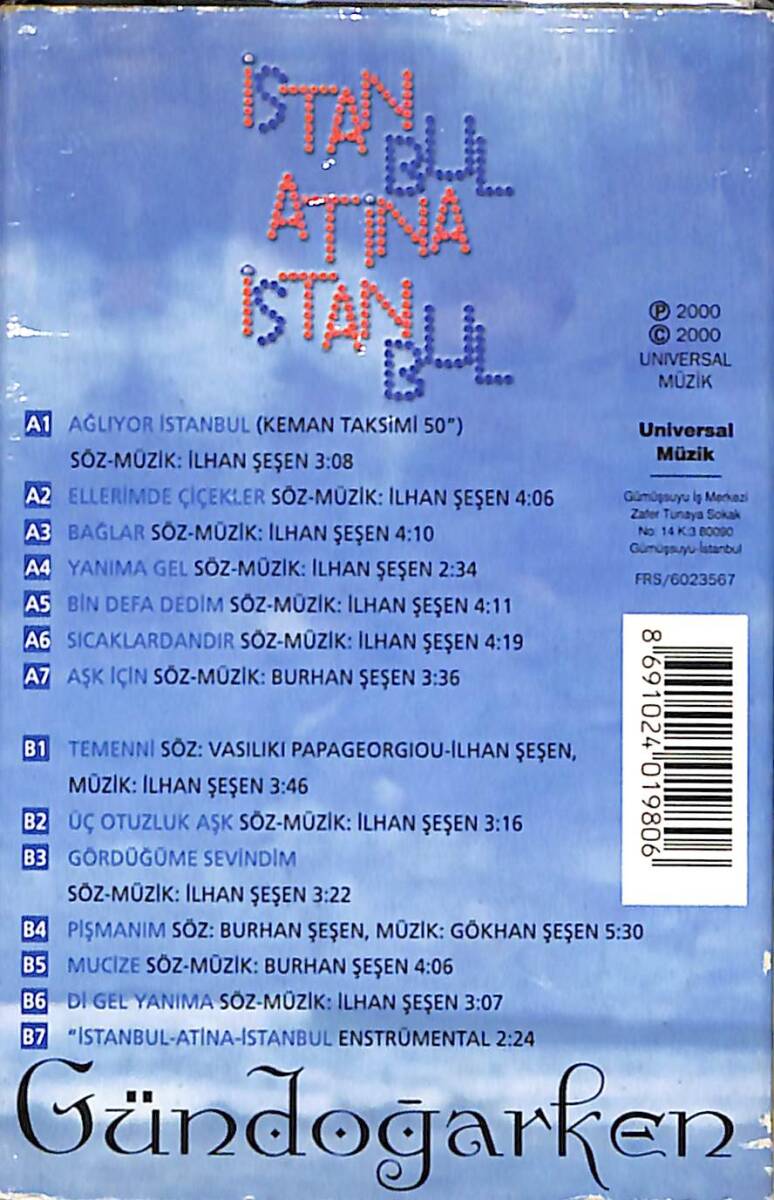 Gündoğarken - İstanbul Atina İstanbul Kaset (İkinci El) KST27335 - 2