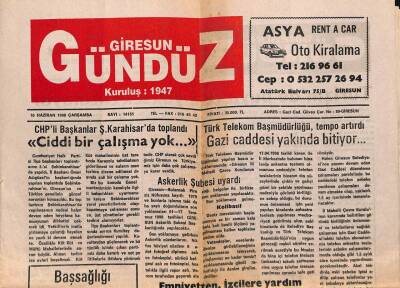 Gündüz Gazetesi 10 Haziran 1998 - Giresun`da Katı Atık Sorunu GZ79794 - 1