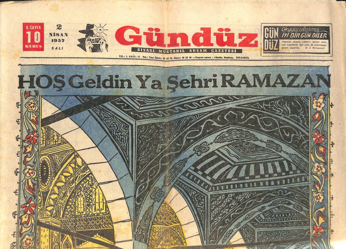 Gündüz Gazetesi 2 Nisan 1957 - İngrid Bergman Oscar'ın Dişi Galibi - İngiltere'nin En Meşhur Mankeni Marla Landi Sinema Yıldızı Oluyor GZ146582 - 1