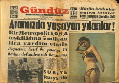 Gündüz Gazetesi 25 Ekim 1957 - 300 Ton Kahve Getiren Şilebi Dün Sirkecide Tiryakiler Karşıladı - Bütün Yolcular Sigorta Edilecek GZ122207 - 1