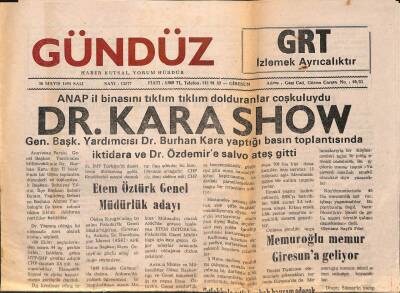 Gündüz Gazetesi 30 Mayıs 1995 Sayı 13577 - Dr. Burhan Kara GZ79681 - 1