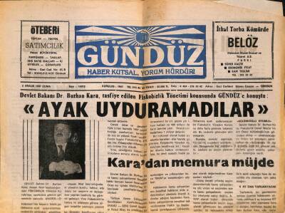 Gündüz Gazetesi 5 Aralık 1997 - Bakan Dr. Burhan Kara Fiskobirlik Yönetimi Ayak Uyduramadı GZ79791 - 1