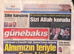 Güne Bakış Gazetesi 8 Aralık 2011 - BİK Genel Müdürü Atalay ve Ulusoy'lar Asansör Kazası Geçirdi GZ158646 - Gökçekoleksiyon