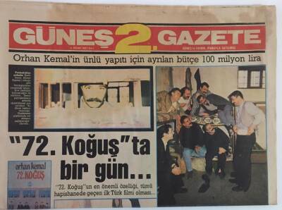 Güneş 2. Gazetesi 14 Nisan 1987 - Orhan Kemalin Ünlü Yapıtı 72 . Koğuşta Bir Gün Film Oluyor Bütçesi 100 Milyon Lira GZ18413 - 1