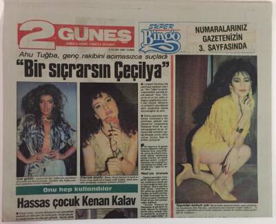 Güneş 2 Gazetesi 2 Ocak 1987 - Ahu Tuğba , Genç Rakibini Acımasızca Suçladı GZ18407 - 1