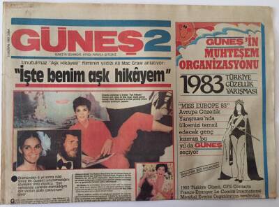 Güneş 2 Gazetesi 3 Haziran 1983 - Ali Mac Graw İşte Benim Aşk Hikayem GZ18558 - 1