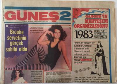Güneş 2 Gazetesi 4 Haziran 1983 - Dünyanın En Güzel Yüzlerinden Biri Sayılan Brooke Shields Sadece Güzel Değil Aynı Zamanda Milyarder GZ18559 - 1