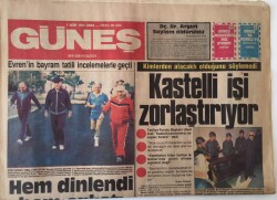 Güneş Gazetesi 1 Ekim 1992 - Evren Bayram Tatilinde Hem Dinlendi Hem Çalıştı GZ16064 - 2
