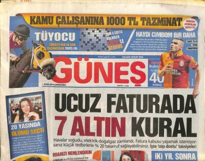 Güneş Gazetesi 1 Ekim 2014 - Ordu-Giresunda Kalkış İçin Son Çağrı GZ117203 - 1