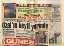 Güneş Gazetesi 1 Kasım 1987 - Özalın Keyfi Yerinde GZ60683 - 2