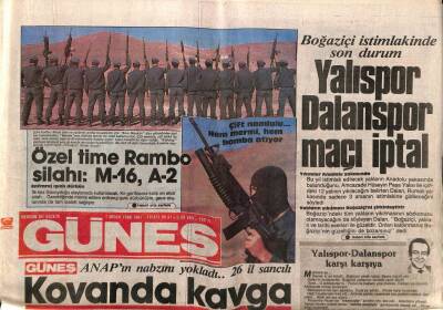 Güneş Gazetesi 1 Nisan 1986 - GÜNEŞ ANAPın Nabzını Yokladı..26 İl Sancılı GZ83394 - 1