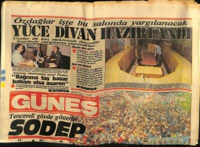 Güneş Gazetesi 10 Haziran 1985 - Yüce Divan Hazırlandı GZ60710 - 2