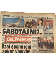 Güneş Gazetesi 10 Haziran 1987 - Beşiktaşlı Feyyaza Taraftar Dayağı - SHP'de İşler Karıştı 