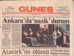 Güneş Gazetesi 10 Kasım 1990 - Çizgi Film Alanındaki Savaş - Ankara'da Nazik Durum GZ2928 - Gökçekoleksiyon
