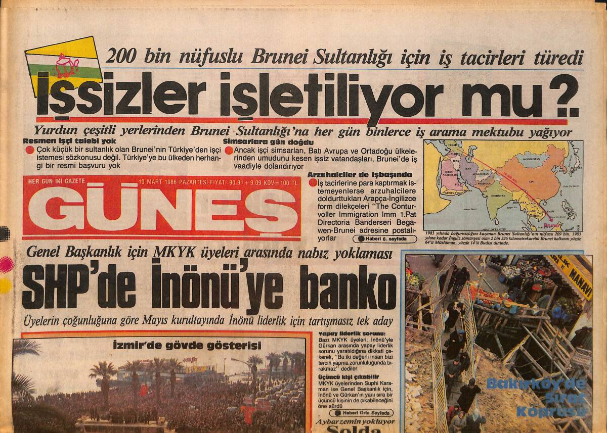 Güneş Gazetesi 10 Mart 1986 - Beşiktaş'ın Yenilmezlik Serisi Bozuldu GZ158161 - 1