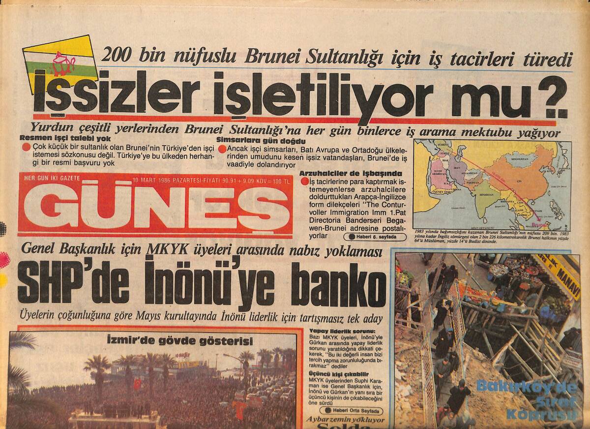 Güneş Gazetesi 10 Mart 1986 - Galatasaray Dörtköşe - Brezilya da Hayalet Doktor Ameliyat Yapıyor GZ158201 - 1