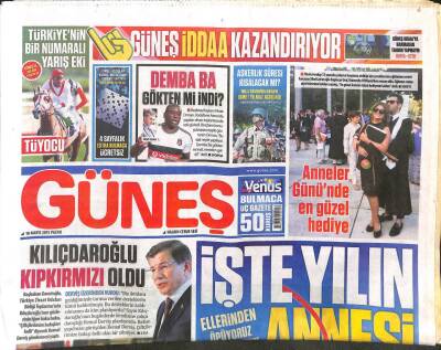 Güneş Gazetesi 10 Mayıs 2015 - Demirtaştan Akılalmaz Tehdit GZ107100 - 1