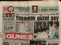 Güneş Gazetesi 11 Şubat 1987 - Özalın Ameliyatı 2.5 Saat Sürdü , Sonuç ÇOK İYİ GZ62681 - 2