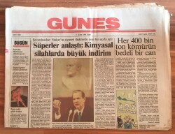 Güneş Gazetesi 11 Şubat 1990 - Süperler Anlaştı Kimyasal Silahlarda Büyük İndirim GZ1811 - 2