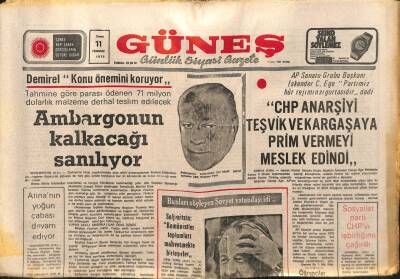 Güneş Gazetesi 11 Temmuz 1975 - Nurettin Topçu Vefat Etti GZ89819 - 1