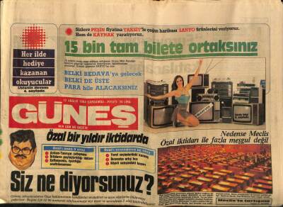 Güneş Gazetesi 12 Aralık 1984 - Nedense Meclis Özal İktidarı İle Fazla Meşgul Değil GZ88957 - 1