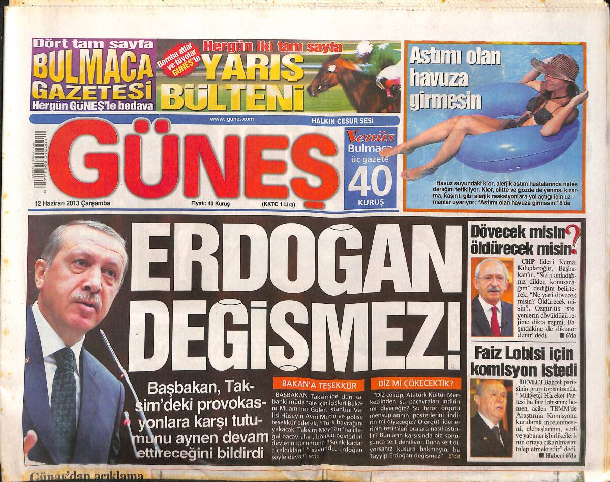 Güneş Gazetesi 12 Haziran 2013 - Merve Boluğur Aracını Çarptı Gitti! - Yalan Dünya Dizisi Sansürlendi Mi? GZ136994 - 1