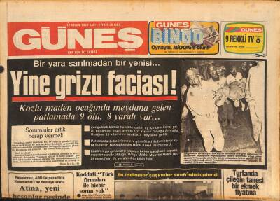 Güneş Gazetesi 12 Nisan 1983 - Müjdat Gezen 21 Yıl Önce Okuduğu Okula Öğretmen Oldu - Yine Grizu Faciası ! GZ127502 - 1